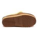 Warmbat slipper op plateau wol cognac Flurry